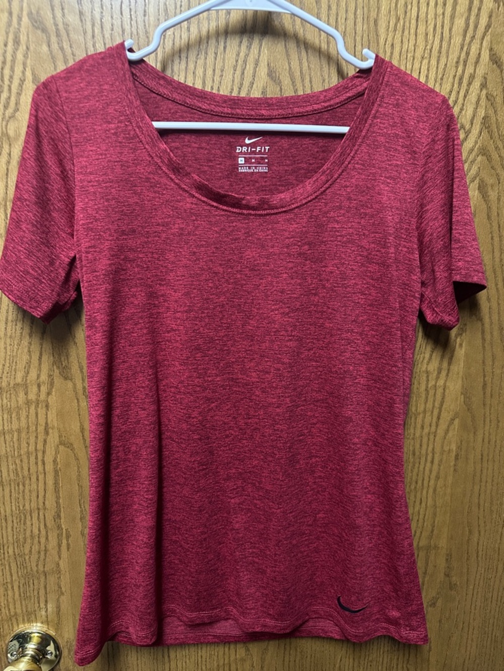 Nike Women's Heathered Crimson Short Sleeve Dri-FIT Tee